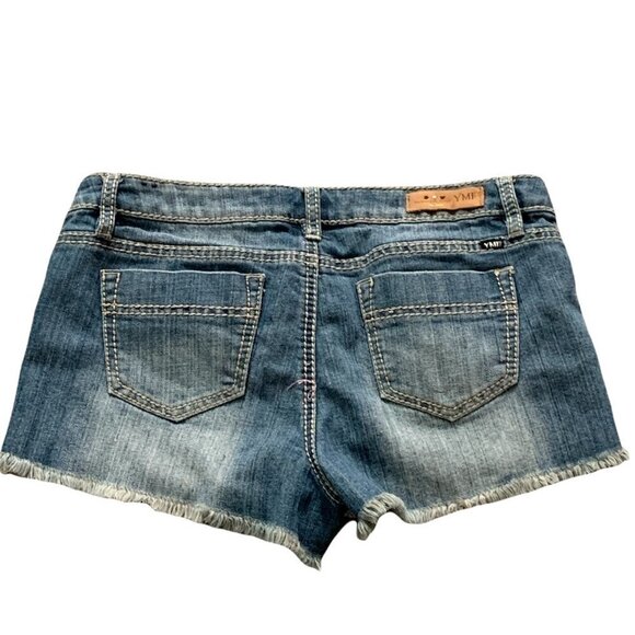 YMI Denim Jean Stars & Stripes Flag Shorts Sz 9 #185H - Picture 6 of 11